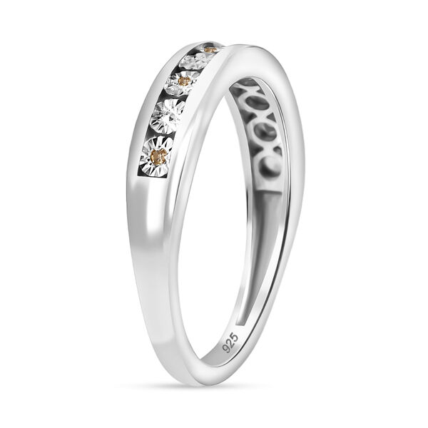 Natürlicher Champagner Diamant Ring 925 Silber (Größe 18.00) image number 5