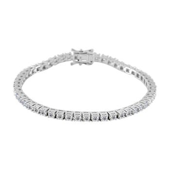 Moissanit Armband ca. 18 cm 925 Silber rhodiniert ca. 4,46 ct.