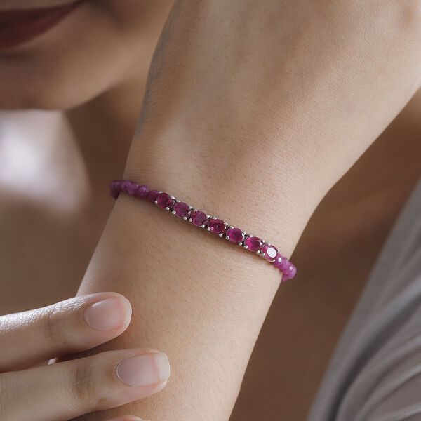 Afrikanischer Rubin (Fissure gefüllt) Armband ca. 18 cm + 3.5 cm Extender 25 Silber platiniert ca. 17.79 ct image number 3