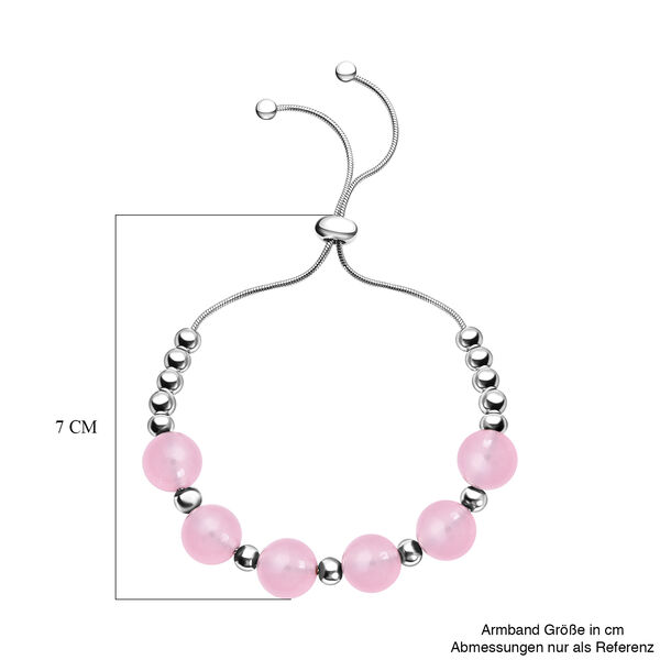 Rosenquarz-Armband, ca. 15.25 cm, reiner Edelstahl ca. 53,00 ct image number 6