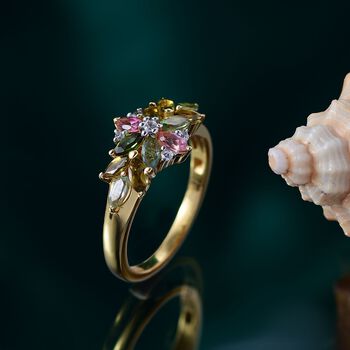 Multi-Turmalin und Zirkon Ring - 1 ct.