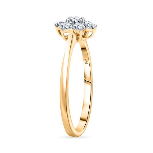LUXURIANT DIAMOND - Lab Grown Diamant SI-GH SGL zertifiziert Ring 925 Silber Gelbgold Vermeil (Größe 17.00) ca. 0.50 ct image number 4