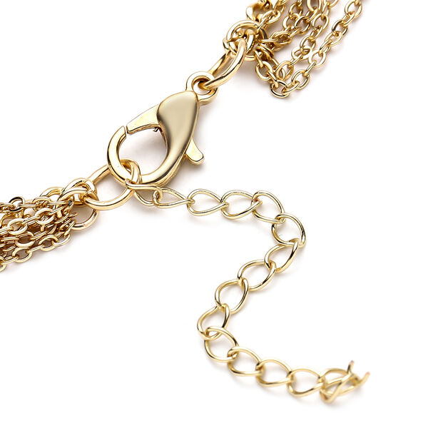 Kunststoff Perlen-Halskette, ca. 40.5 cm, goldfarben image number 4