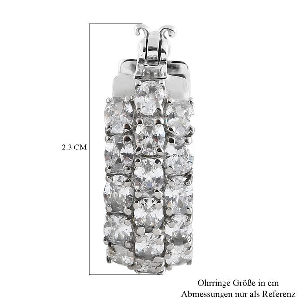 Weiße Zirkonia-Creolen, Edelstahl ca. 8,96 ct image number 5