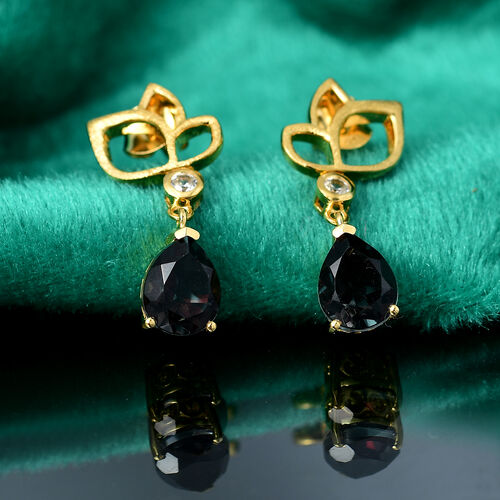 Alexandrit Triplett Quarz und Zirkon Ohrringe - 4,16 ct. image number 1
