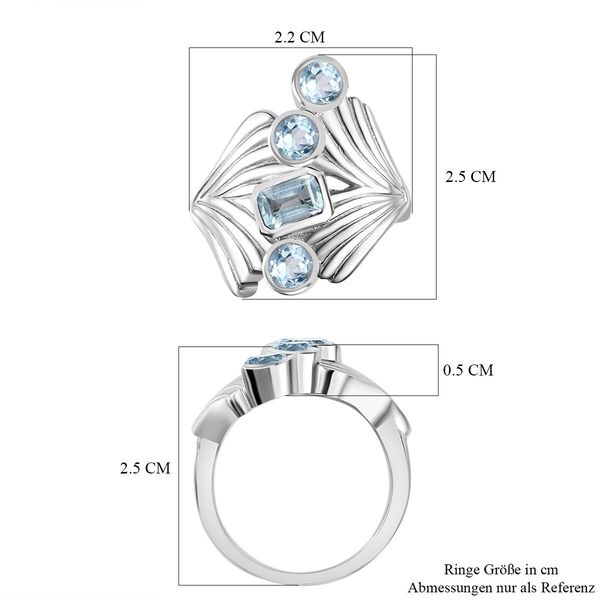 Himmelblauer Topas Ring Messing (Gr&ouml;&szlig;e 18.00) ca. 1,72 ct image number 7