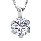 Moissanit Anhänger mit Kette, 925 Silber platiniert ca. 3.50 ct