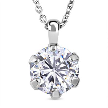 Moissanit Anh&auml;nger mit Kette, 925 Silber platiniert ca. 3.50 ct