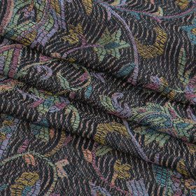 Schal mit Quasten und Paisleymuster, 70x180 cm, Schwarz