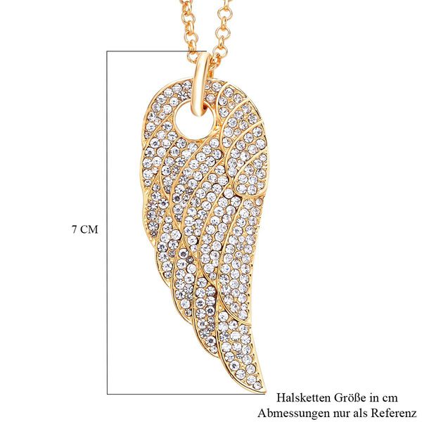 Wei&szlig;er Kristall Fl&uuml;gel-Anh&auml;nger mit Kette - 10 ct. image number 5