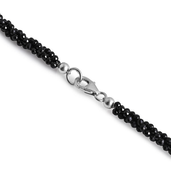 Schwarzer Spinell Halskette ca. 50 cm 925 Silber ca. 85,00 ct. image number 5