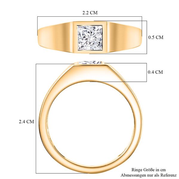 LUXURIANT DIAMOND - Lab Grown Diamant VS-EF SGL zertifiziert Ring 925 Silber 750 Gelbgold Vermeil (Größe 18.00) ca. 1,00 ct image number 6
