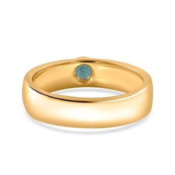 AAA Kagem Sambischer Smaragd, Wei&szlig;er Zirkon Ringe 925 Silber Gelbgold Vermeil (Gr&ouml;&szlig;e 19.00) ca. 0.58 ct