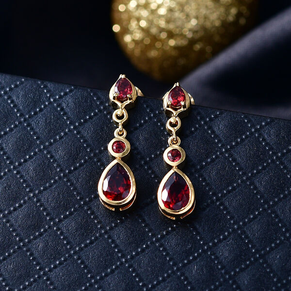 EVER TRUE Mosambik Granat Ohrringe Nickelfreies Messing ca. 2,42 ct. image number 1