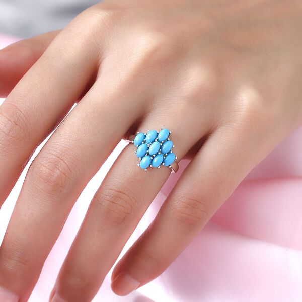 Amerikanischer, nat&uuml;rlicher Sleeping Beauty T&uuml;rkis-Ring, 925 Silber platiniert  ca. 2,05 ct image number 3