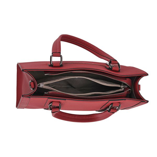 Crossbody Tasche aus 100% echtem Leder, 32x13x21 cm, Burgundrot image number 5