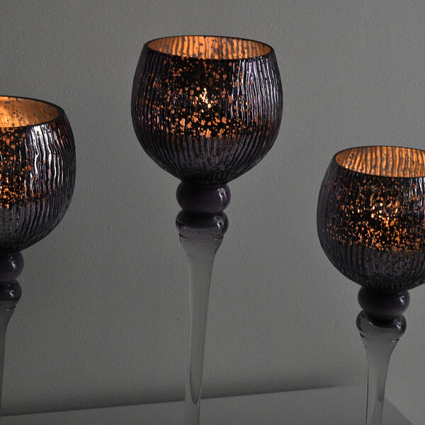 3-teiliges Kelchkerzenhalter Set in lila image number 6