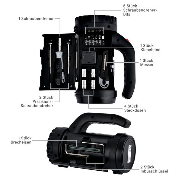 Vielseitiges Werkzeug-Set mit Taschenlampe image number 6