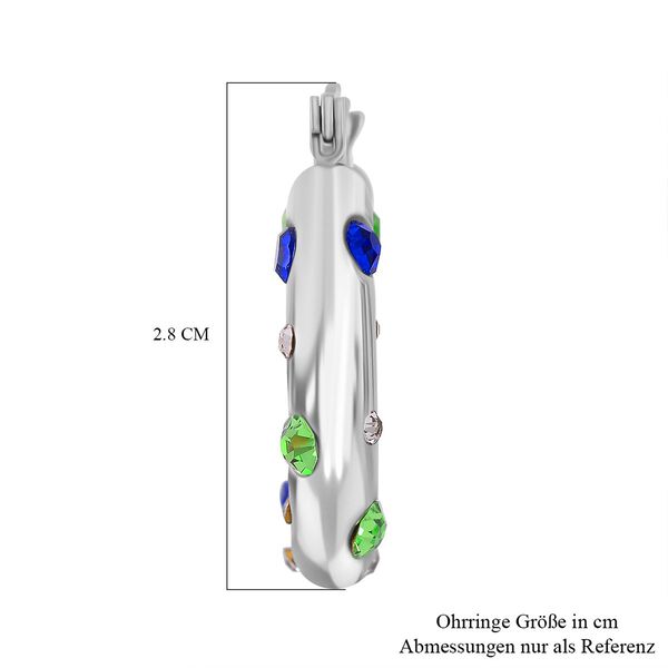 Mehrfarbige Kristall-Ohrringe in Silberton image number 6