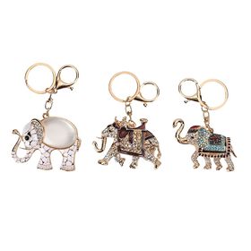 3er-Set - Mehrfarbiger Kristall-Schlüsselanhänger, Elefant