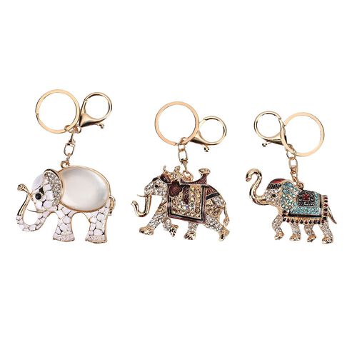 Set of 3 Schlüsselanhänger mit Strass - Teddy Bär, ca. 13?cm