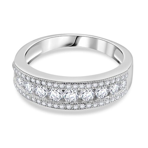 LUSTRO STELLA - Weißer Zirkonia Ring 925 Silber rhodiniert (Größe 18.00) image number 0