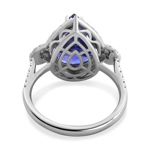 RHAPSODY zertifiziert und gepr&uuml;ft AAAA Tansanit und VS-EF Diamant Ring in 950 Platin - 7,50 ct. image number 4