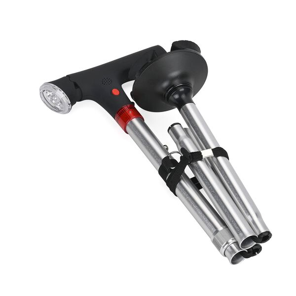 LIVMORE Smart Gehstock, klappbar, 85-97cm, LED Licht, SOS Alarm, Grau image number 9