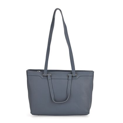 Leder-Shopper mit Doppelhenkel, 30x12x23 cm, Marineblau