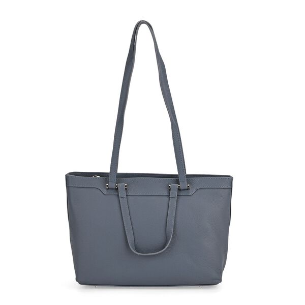 Leder-Shopper mit Doppelhenkel, 30x12x23 cm, Marineblau image number 0