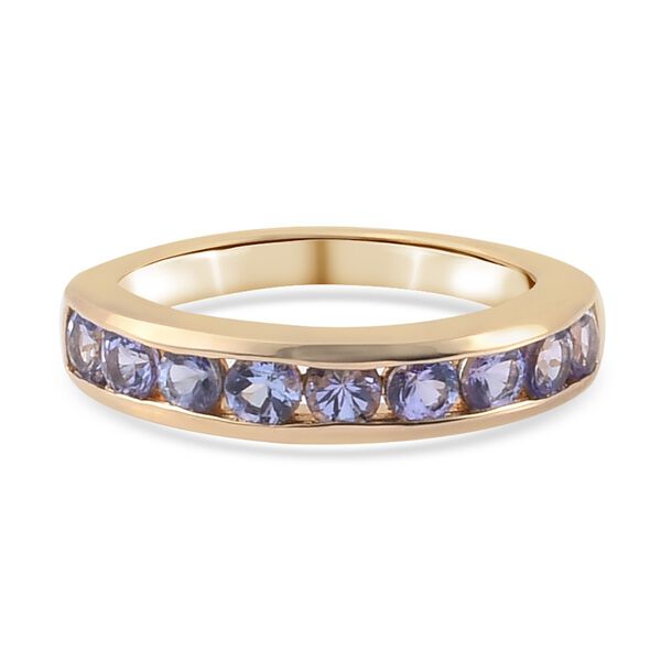 AA Tansanit Band Ring 925 Silber Gelbgold Vermeil image number 7