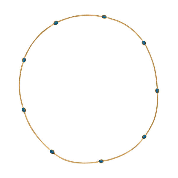 EVER TRUE Blauer Mojave T&uuml;rkis Halskette ca. 75 cm Nickelfreies Messing ca. 8,50 ct. image number 3