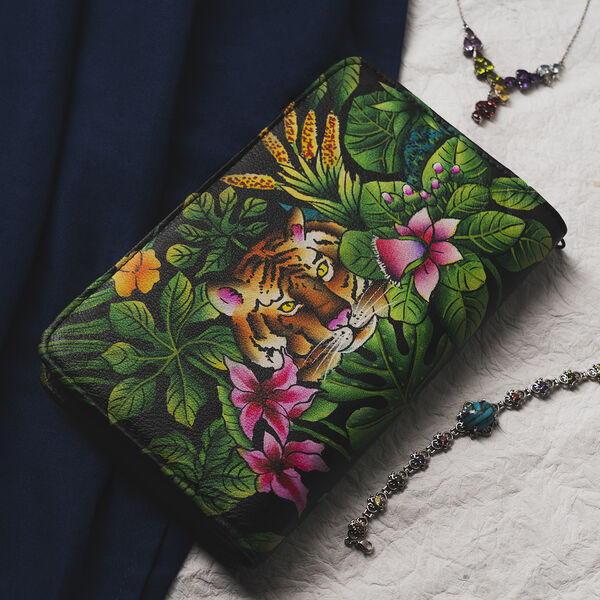 Sukriti handbemalter Schmuck Organizer, Tiger-Muster, Gr&ouml;&szlig;e 21,5x12,5x3 cm image number 2