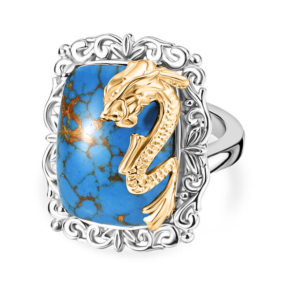 EVER TRUE AA Blauer Mojave T&uuml;rkis Ring Nickelfreies Messing (Gr&ouml;&szlig;e 17.00) ca. 11,80 ct