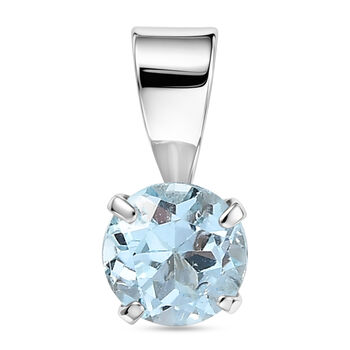 Himmelblauer Topas Anh&auml;nger 925 Silber platiniert ca. 0.63 ct