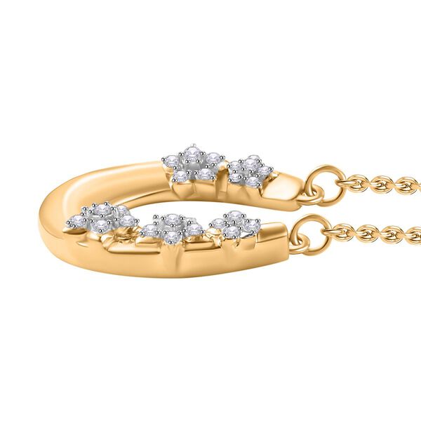 GP Celestial Kollektion - Weiße Diamant und Kanchanaburi blaue Saphir-Halskette, 45 cm - 0,30 ct. image number 3