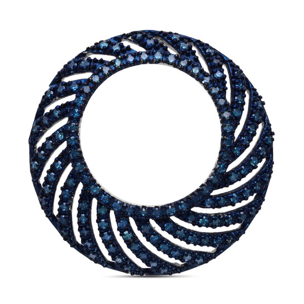 Blauer Diamant Anh&auml;nger 925 Silber platiniert ca. 0.50 ct