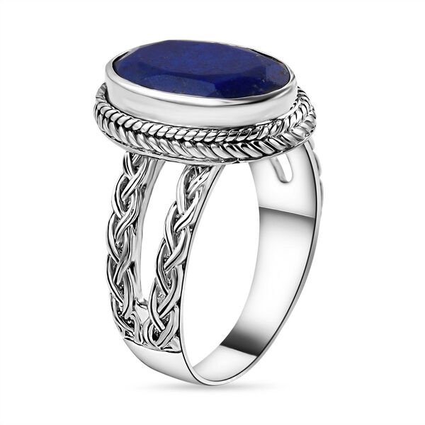 Royal Bali - Lapislazuli-Ring, 925 Silber Schwarz oxidiert (Gr&ouml;&szlig;e 16.00) ca. 6.31 ct image number 4