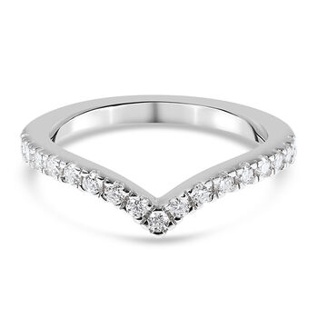 Moissanit Ring 925 Silber Rhodium-&Uuml;berzug (Gr&ouml;&szlig;e 16.00) ca. 0,43 ct
