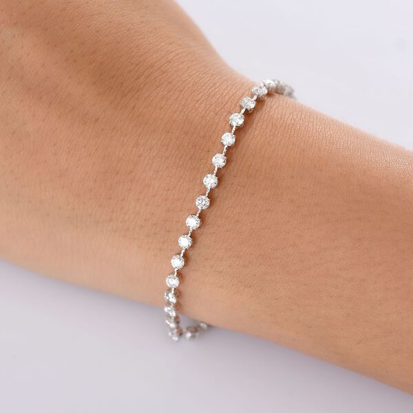 LUXURIANT IGI zertifiziertes VS-EF Labor Diamant 19cm Armband in 375 Wei&szlig;gold - 4 ct. image number 3