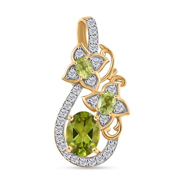 D&rsquo;Joy Peridot und Zirkon Anh&auml;nger - 2,17 ct.
