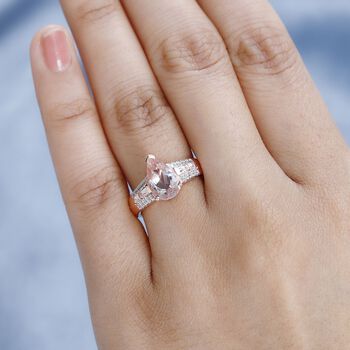 AA Morganit und Zirkon Ring - 2,26 ct.