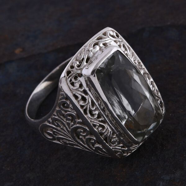 Royal Bali - Prasiolith Ring, 925 Silber (Gr&ouml;&szlig;e 16.00) ca. 7.94 ct image number 1