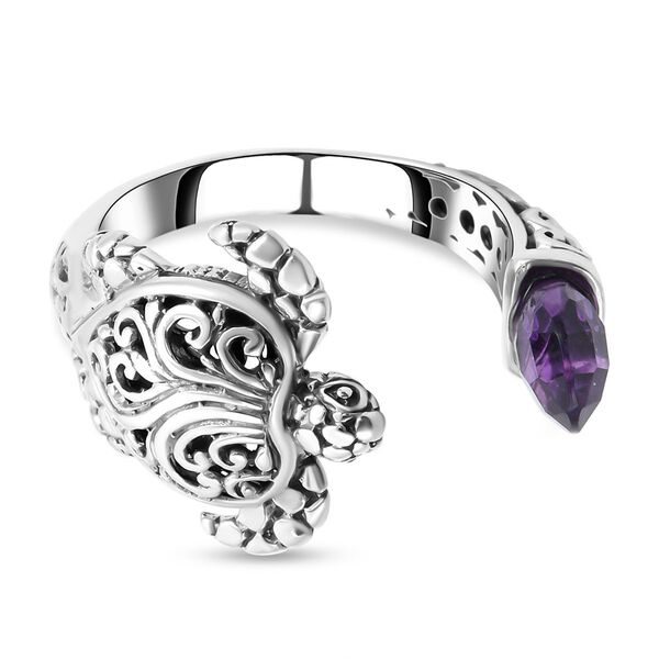 Royal Bali - Afrikanischer Amethyst Ring, 925 Silber (Gr&ouml;&szlig;e 16.00) ca. 3,00 ct