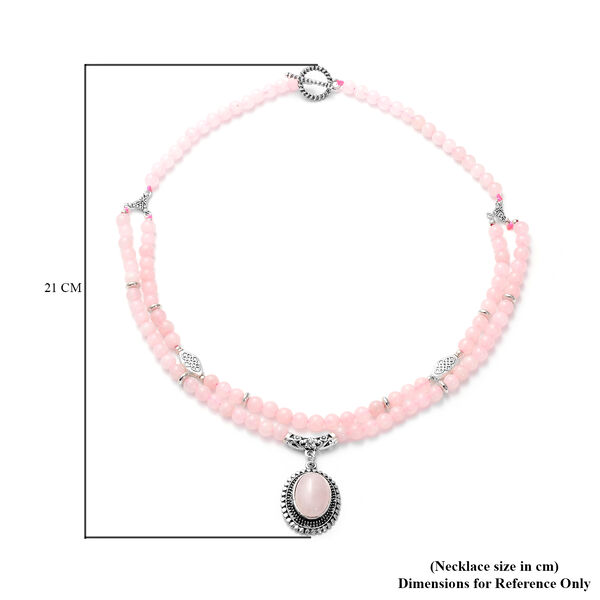 Rosenquarz-Halskette, ca. 50 cm, silberfarben ca. 223,50 ct image number 5