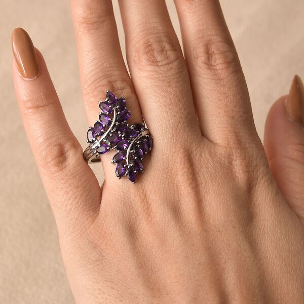 Afrikanischer Amethyst Ring 316L Edelstahl (Gr&ouml;&szlig;e 20.00) ca. 4.24 ct image number 3