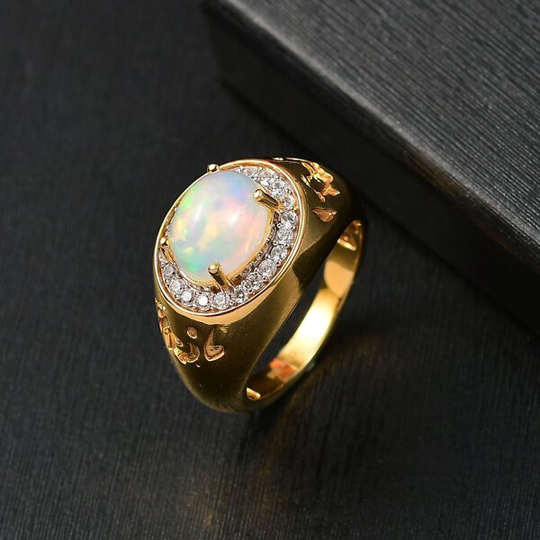 D'Joy AA Nat&uuml;rlicher, &auml;thiopischer Welo Opal und Zirkon Ring - 2,13 ct. image number 2