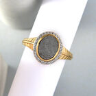 Meteorit und Zirkon Ring 925 Silber vergoldet  ca. 4,80 ct image number 1