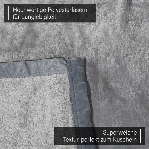 Premium Kuscheldecke aus 100% Mikrofaser, Grau image number 10