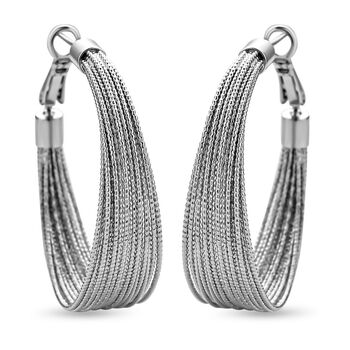 Designer inspirierte Creolen, silberfarben